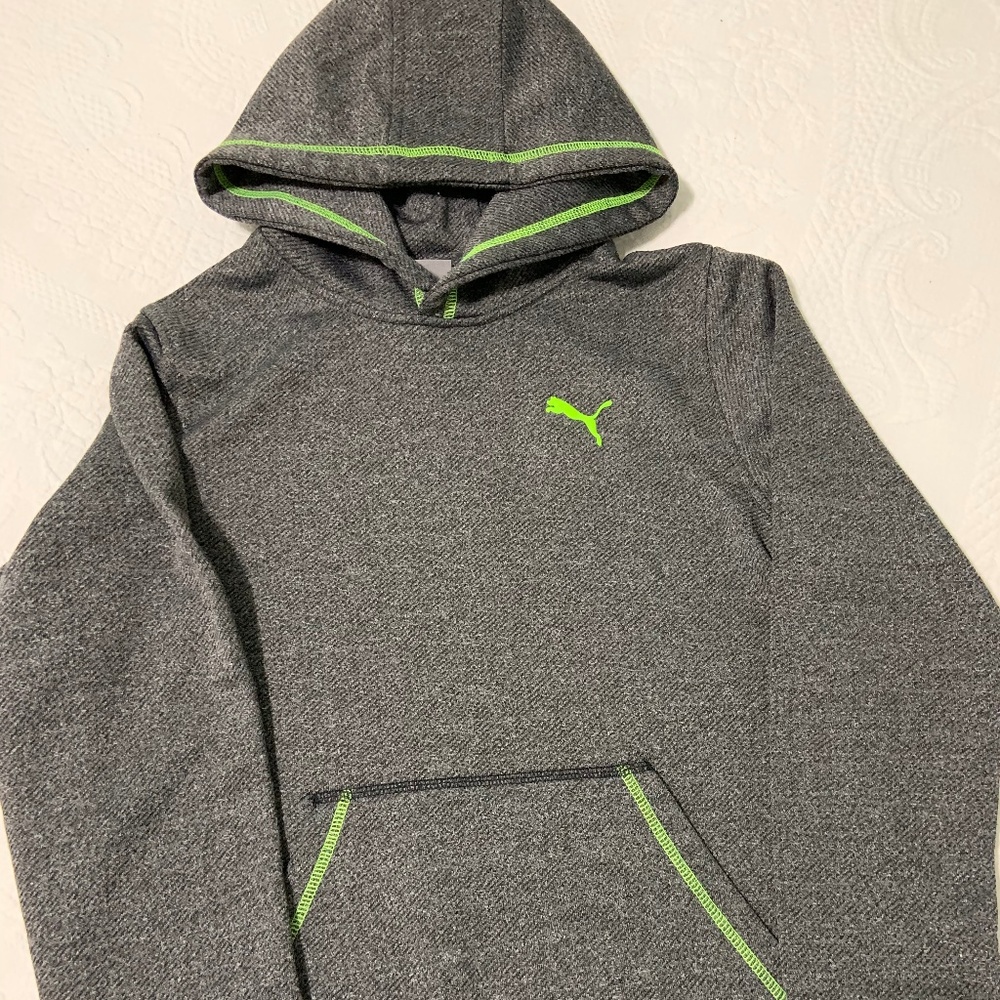 Puma Gray Hooded Boys Sweatshirt size M 10-12